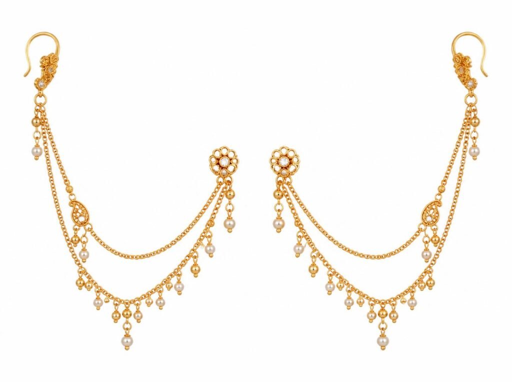 a pair of earring chains